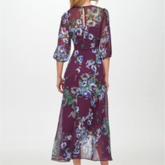 Calvin Klein Womens Dress Floral High-Low Midi Size 2 - Picture 3 of 10